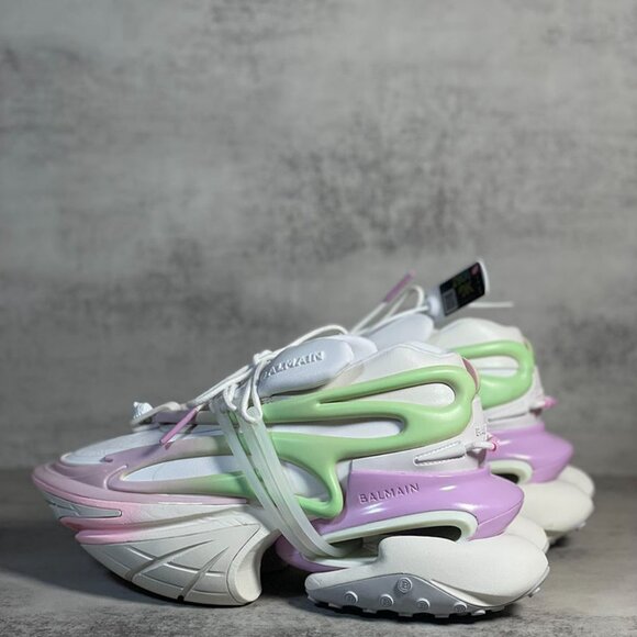 Balmain "Multicolor" Unicorn Low-Top Leather Height-Booster - Picture 9 of 9